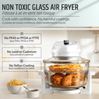 Granitestone Big Boss - Friteuse à air chaud extra large de 16 pintes (15 L) en verre avec 3 zones de cuisson et grilles en acier inoxydable - Blanche-Fonction auto nettoyage sans effort: auto nettoyage intégré et pièces amovibles compatibles lave vaisselle pour un nettoyage plus simple