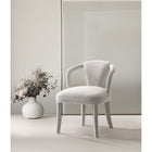 Manhattan Comfort Palmer 22.8" Mid-Century Modern Tweed Upholstered Dining Armchair - Silver Lining-Frame Made of Kiln Dried Birch Wood with Dowelled Joints and Reinforced Corners