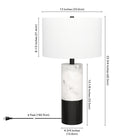 Hudson&Canal - Lampe de table Liana 61 cm de haut avec abat-jour en tissu - Marbre/Noir/Blanc-Nettoyer avec un chiffon doux et sec, sans produits chimiques agressifs ni produits de nettoyage abrasifs