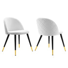 Modway Cordial Performance Velvet Dining Chairs - White - 2 Pack-Glam Deco Dining Side Chairs