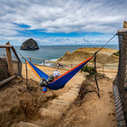 Grand Trunk Double Deluxe Hammock with Straps - Blue/Green-Includes stuff sack for stress-free travel
