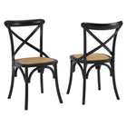 Modway Gear Dining Side Chair - Black - 2 Pack-Tapered legs
