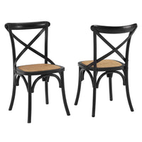 Modway Gear Dining Side Chair - Black - 2 Pack-Tapered legs