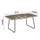 Manhattan Comfort Antibes Modern Patio 4-Person Conversation 4-Piece Set with Coffee Table - Tan/Cream-Coffee Table Includes 5MM Removeable Tempered Glass Top