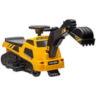 Aosom 3-in-1 6V Electric Ride-On Excavator, Bulldozer and Road Roller - Yellow-3 in 1: road roller, bulldozer, excavator - for endless exploration 