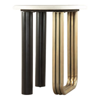 Zuo Elyn Side Table - Multicolor-Marble round shape tabletop