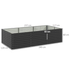Outsunny Galvanized Raised Garden Bed - 94.5" L x 47" W x 24" H - Dark Grey-Powder-coated galvanized steel frames is water-resistant and anti-rust 