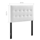 Modway Emily Upholstered Vinyl Twin Headboard - White-Fits twin size beds