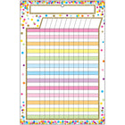 Ashley Productions Smart Poly Chart - 13" x 19" - Confetti Dry Erase Incentive Chart - 6 Pack-Write-on/wipe-off surface, use with dry erase or water based markers and washable crayons