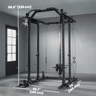 Soozier Multi-Functional Power Rack - Smith Machine with Pull Up Bar-Heavy-duty steel frame ensures stability and durability 