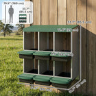 PawHut 6-Compartment Metal Nesting Boxes for Chicken-Smooth metal surface allows for quick hosing down, ensuring easy cleaning
