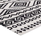 Modway - Haku Tribal marocain géométrique Tapis de comédie 8 pi l x 10 pi L - Noir et blanc-Résistant aux taches / Facile à nettoyer