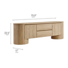 Modway Duval 71" Oval TV Cabinet - Light Oak-Soft-Close Hinges