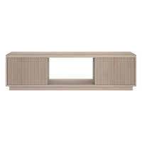 Hudson&Canal Dorian TV Stand for TV's up to 65" - Alder White-A modern contemporary design accommodates TVs up to 65" for your entertaining space