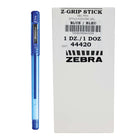 Zebra Z-Grip Gel Stick Pens - 0.7mm - Blue - 12 Pack-Smooth writing