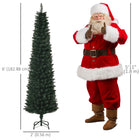 HOMCOM 6' Pencil Artificial Christmas Tree - Green-Base is detachable and foldable for easy storage 