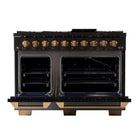 Kucht 48" KED Series Pro Style Dual Fuel Range - Gemstone-Heavy-duty cast-iron cooking grates deliver serious heat and allow cookware to be moved from one burner to another without lifting