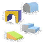 Qaba Toddlers Foam 4-Piece Play Set - Dark Colours-EPE foam padding for safety 