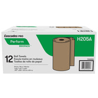 Cascades PRO Perform Briopack - Rouleau d'essuie-mains en rouleau - 1 pli - 205 pi - Brun - Paquet de 12-Rouleau plus petit alliant valeur et économie