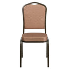 Flash Furniture – Chaise de banquet empilable Hercules à dossier en couronne, tissu à motif diamant or avec cadre à veine dorée-Chaise de banquet multi-usages