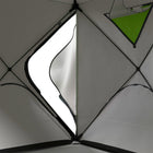 Outsunny 8-Person Insulated Ice Fishing Tent - Pop-up - for -22℉ - Green-Roll-up windows in transparent plastic material for a nice and clear view
