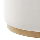 Modway Tilden Large 29" Round Performance Velvet Upholstered Ottoman - Alabaster/Natural-Arrives Fully Assembled