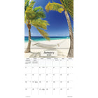 DateWorks - 2026 Mini Calendrier Mural 16 Mois - 7 po x 7 po - Des Plages - Anglais -Septembre 2025 - Décembre 2026