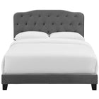 Modway Amelia Performance Velvet Queen Bed - Grey-Wood Frame/LVL Slats/MDF Headboard