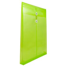 JAM Paper - Enveloppes en plastique, fermeture à bouton et cordon, extrémité ouverte légale, 9,75 po l x 14,5 po H, vert lime, 12/paquet-Vert citron