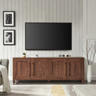 Hudson&Canal Chabot TV Stand for TV's up to 75" - Walnut-Clean with a soft, dry cloth and no harsh chemicals or abrasive cleaning materials
