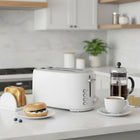 JS Gourmet Retro Collection 4-Slice Long Slot Toaster - White-Adjustable browning control