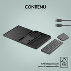 Logitech - Casa Pop-Up Desk - Noir-Développement durable: les pièces en plastique de Casa Pop-Up Desk sont en plastique recyclé post-consommation certifié (Pavé tactile: minimum 62%, clavier: minimum 47%, étui: minimum 44%) 