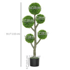HOMCOM 43.3" Decorative Artificial Cypress Tree in Pot - Green-Solid nursery pot ensures a stable base 
