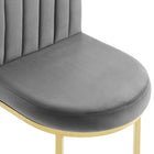 Modway Isla Channel Tufted Performance Velvet Dining Side Chair - Gold/Grey-9