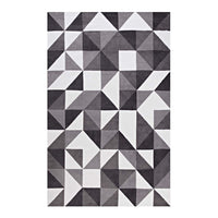 Modway Kahula Geometric Triangle Mosaic Area Rug - 5 x 8 - Black/Grey/White-Geometric Triangle Mosaic Area Rug