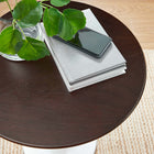 Modway Lippa 20" Round Wood Side Table - White Cherry Walnut-Non-Marking Felt Pad