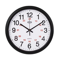 Geo 12/24 Hour Wall Clock - Black-12/24 hours