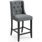 Modway Baronet Upholstered Fabric Counter Bar Stool - Gray - Set of 2-Dense Foam Padding