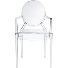 Nicer Furniture - fauteuil fantôme de Louis XVI - transparent - 5 pièces-Fabriqué en polycarbonate transparent transparent moulé robuste
