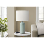 Monarch Specialties 23" H Contemporary Table Lamp - Ivory / Cream Shade / Green Ceramic-The convenient on/off turn knob switch that operates up to a standard 100W bulb (not included), to brighten and illuminate a living room, bedroom, or office space with an inviting ambiance