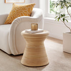 Modway Tavi Hourglass Natural Rattan Round Side Table - Natural-Non-Marking Foot Caps