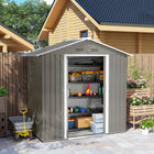Outsunny - Abri de jardin en métal Outsunny - 6,5x3,5 pi pour rangement extérieur, gris-Toit et murs en tuiles d'acier, résistants à la rouille et à la pluie