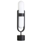 Hudson&Canal - Lampe de table Blair en forme de pilule avec abat-jour en verre laiteux - Bronze noirci/blanc-Style du milieu du siècle pour votre salon, votre bureau, votre chambre ou votre coin lecture