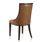 Manhattan Comfort Fifth Avenue 18.5" Traditional Faux Leather Upholstered Dining Chair - Saddle and Walnut - Set of 2-Delivered to you Fully Assembled! No Assembly Required