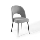 Modway Rouse Upholstered Fabric Dining Side Chair - Black/Light Grey-Dining Room Side Chair