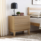 Modway Render Two-Drawer Nightstand - Oak-Smooth Wood Grain Laminate