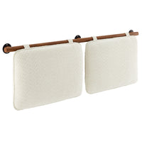Modway Anela Wall-Mounted Chenille Upholstered Queen Headboard - Cream Walnut-Queen Size Floating Headboard