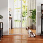PawHut 30"- 57" Extra Wide Dog Gate with Double Locking System - White-Adjustable width of 29.5"-57.1" (75-145 cm)