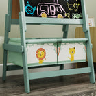 Qaba 3-in-1 Double-Sided Art Easel for Kids with Paper Roll - Green-Decorated with cute patterns for a vibrant appearance 