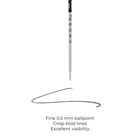 A.T. Cross Ballpoint Pen Refill - Fine - Black-Fine 0.5 mm ballpoint produces crisp, bold lines for excellent visibility